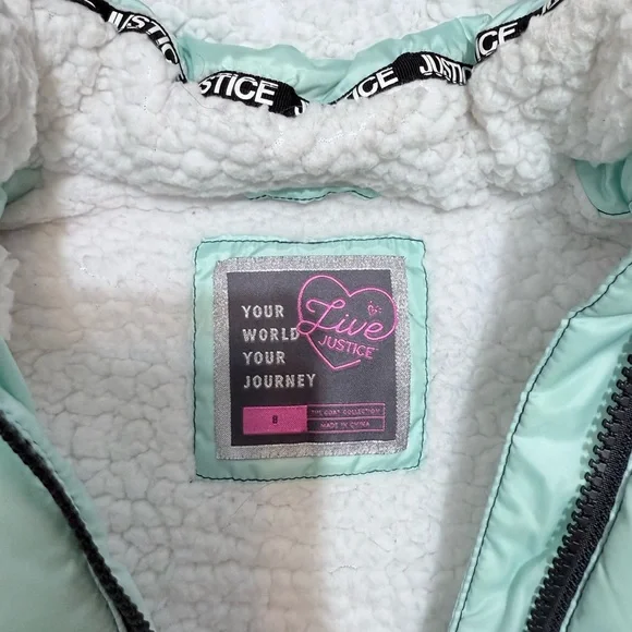 Justice Kids Puffer Jacket Size 8 - Picture 9 of 15